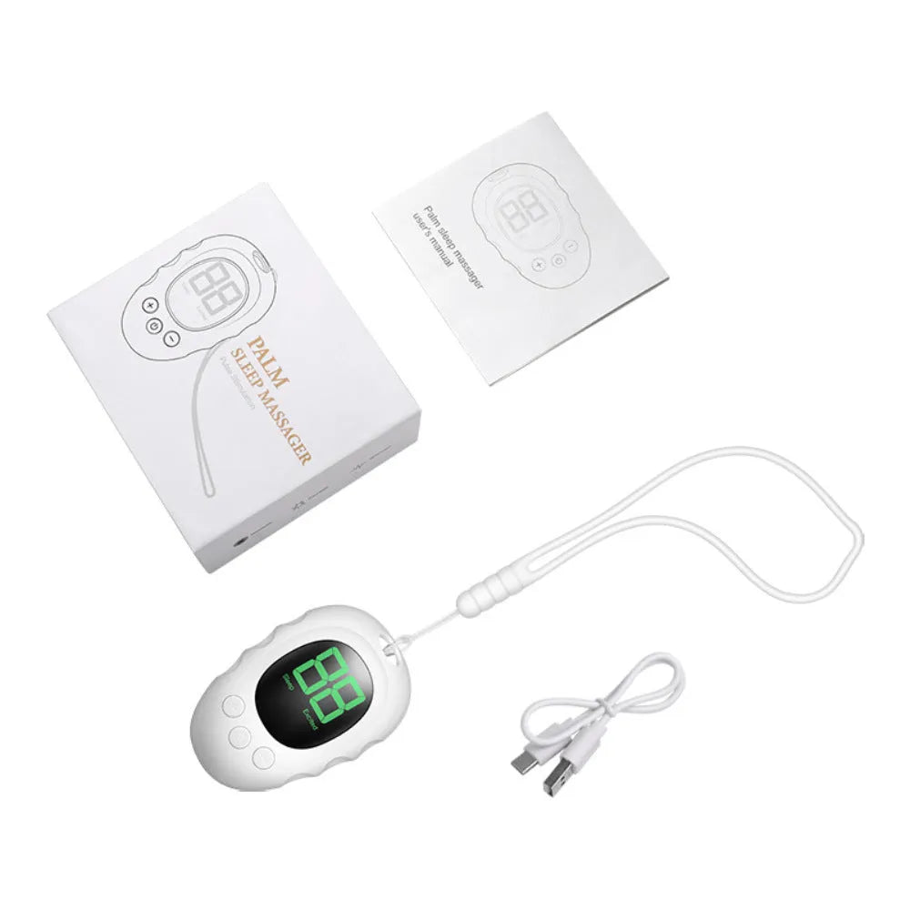 Silicone sleep monitor with hand grip in white, black, or green colour with charging cable