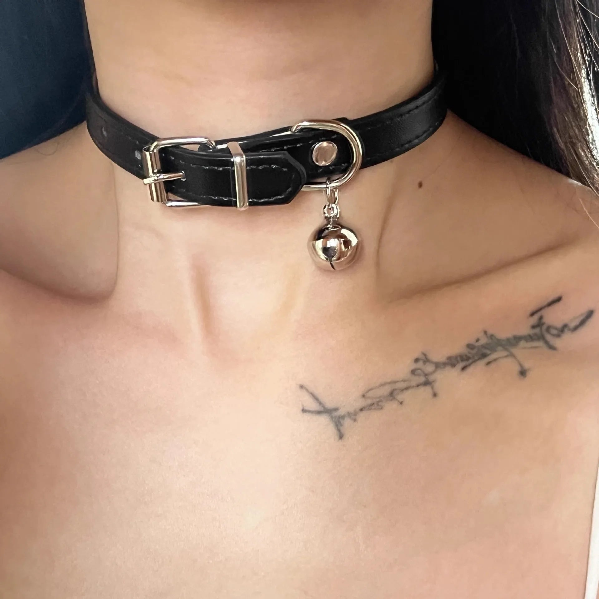 Black little bell shape necklace choker pet collar with adjustable 21-50cm fit