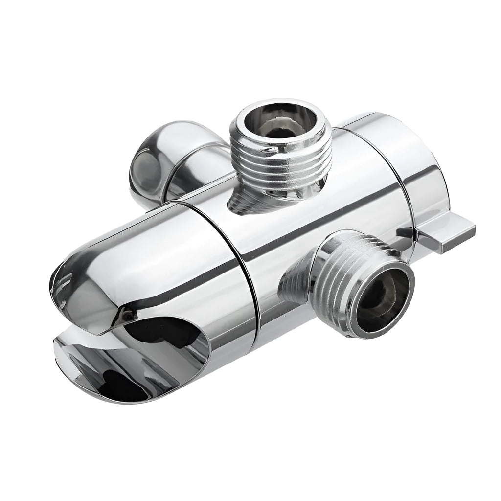 Copper shower water distributor with metal joint connector for US bracket fittings.