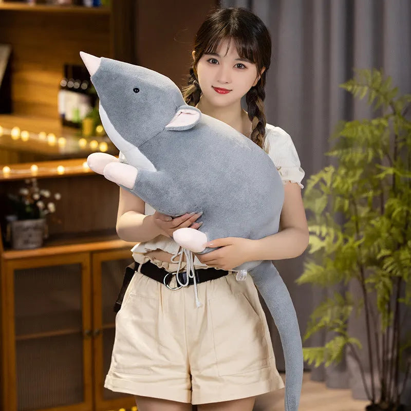 Cartoon mouse doll plush toy in three sizes: 32cm, 50cm, and 100cm heights