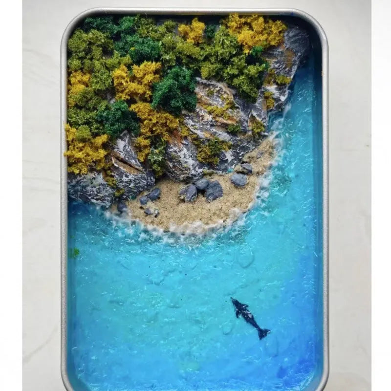 DIY bamboo marine landscape model ornament for aquarium diorama projects.