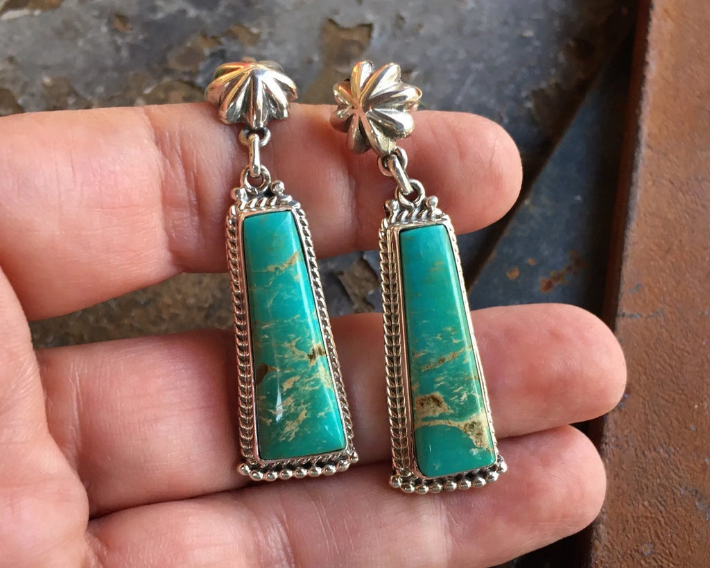 Green bohemian retro women's earrings with electroplated finish and alloy construction