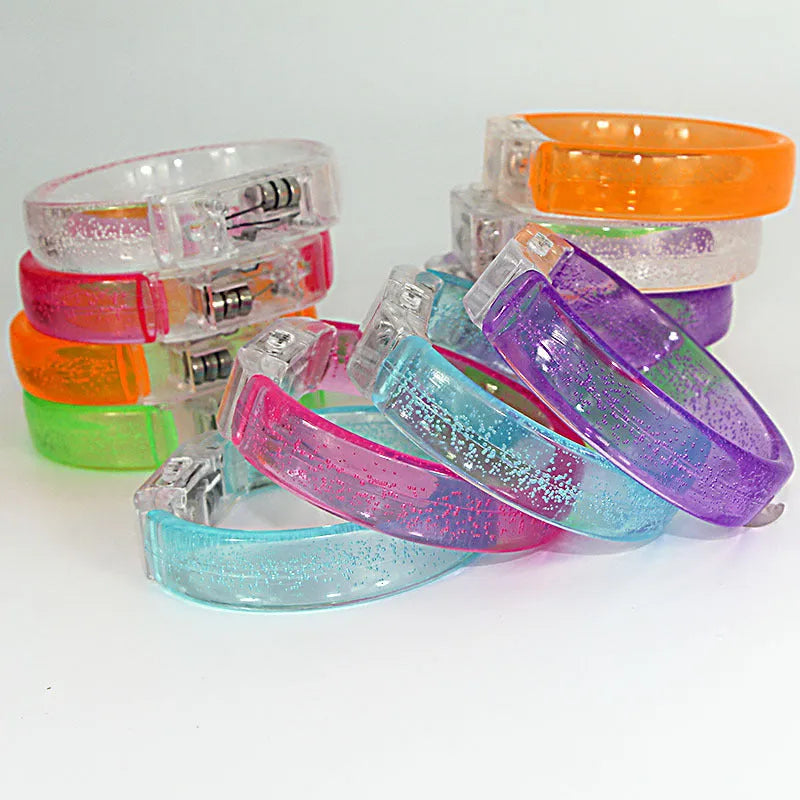 LED luminous plastic hand ring bracelet with monochrome blue light, 83mm x 73mm concert prop