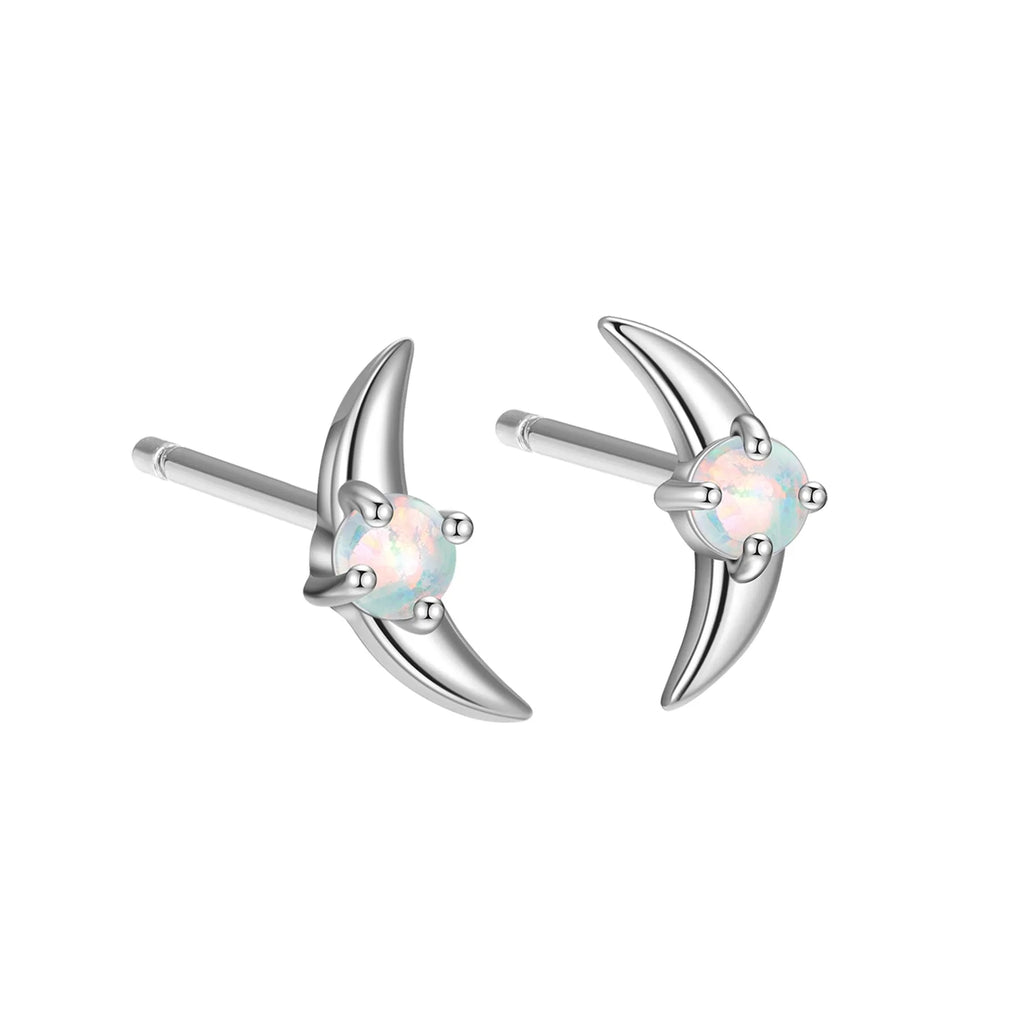 Geometric 925 silver earrings with stone accents in gold or platinum colour
