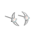 Geometric 925 silver earrings with stone accents in gold or platinum colour