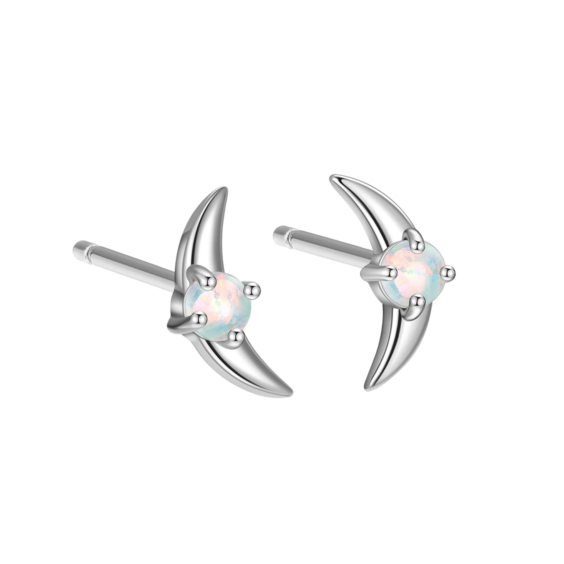 Geometric 925 silver earrings with stone accents in gold or platinum colour