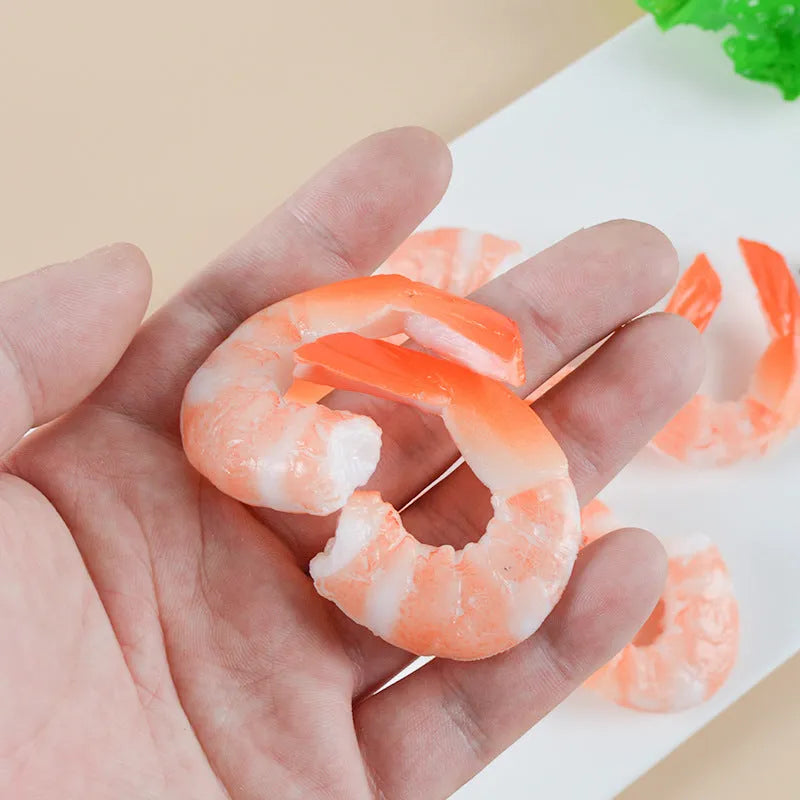 PVC injection moulded shrimp-shaped keychain with door buckle attachment measuring 1.5cm thick