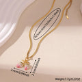 Women's stainless steel strawberry fruit pendant necklace on an alloy chain in red or white gradient colour.