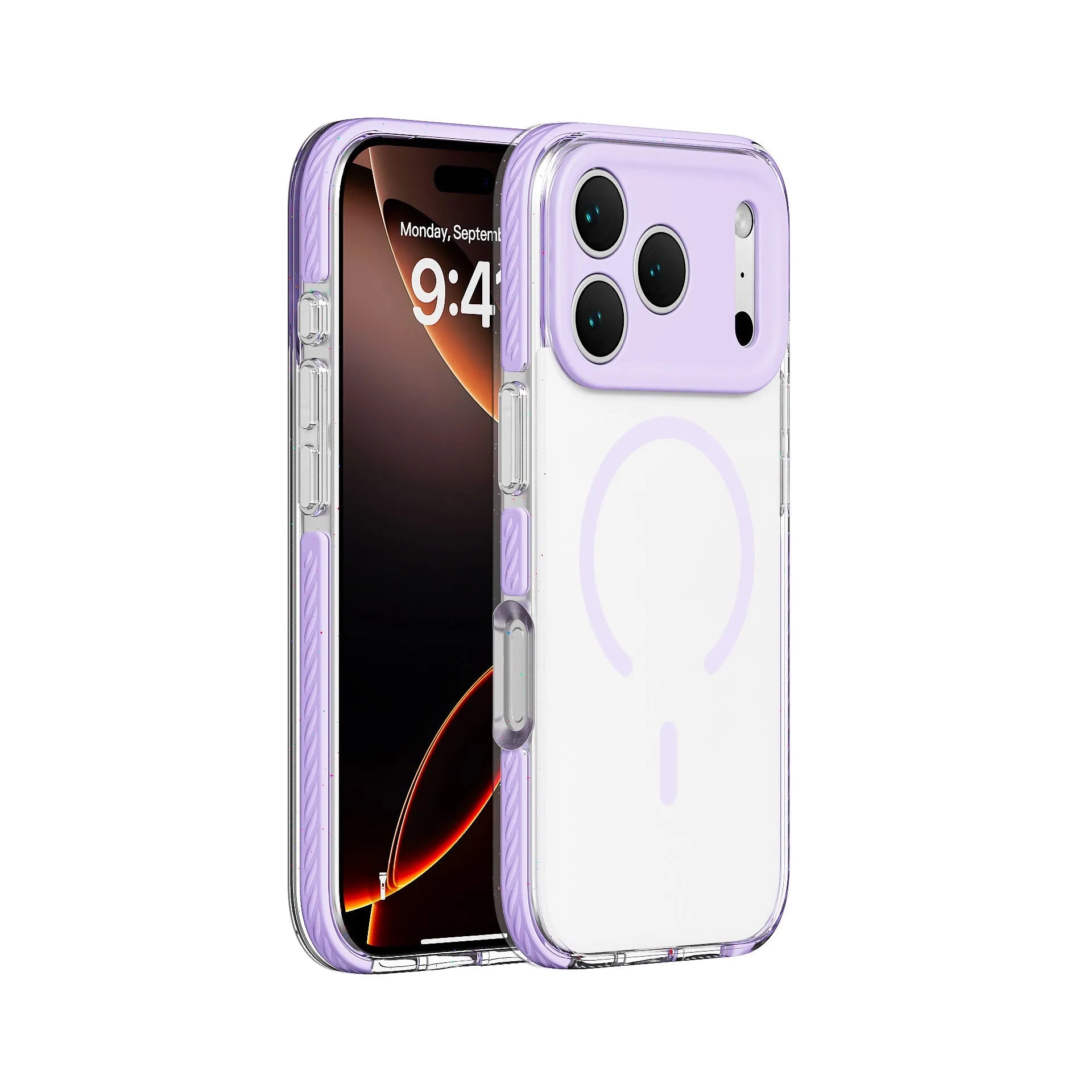 Transparent three-in-one magnetic iPhone case showing drop-resistant protection in Candy Green colour