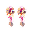 Handmade string bead flower earrings in colourful, purple and rose options with exaggerated dopamine design