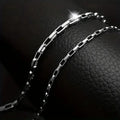 Titanium steel box chain necklace 3mm width silvery colour polished finish