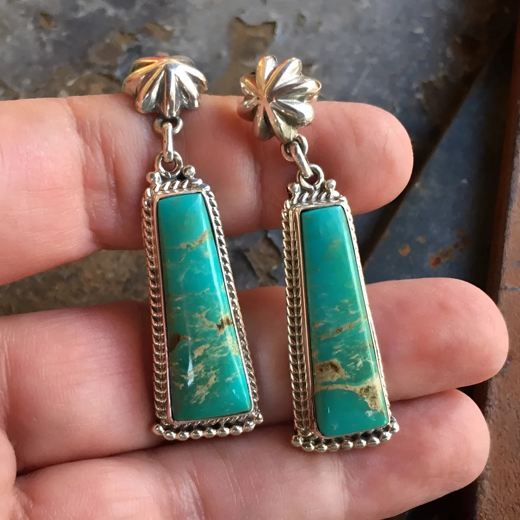 Green bohemian retro women's earrings with electroplated finish and alloy construction