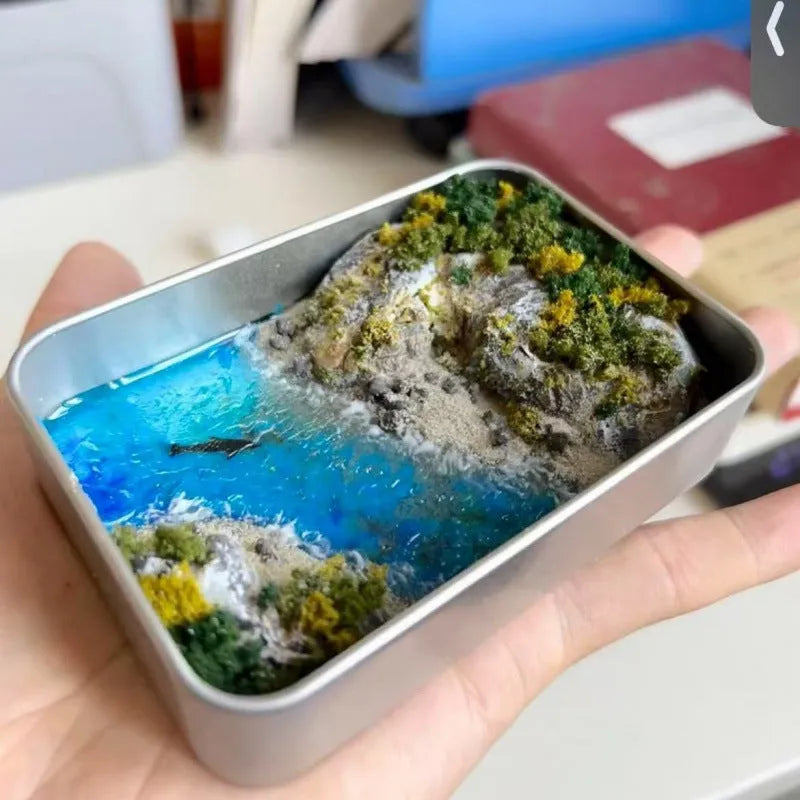 DIY bamboo marine landscape model ornament for aquarium diorama projects.