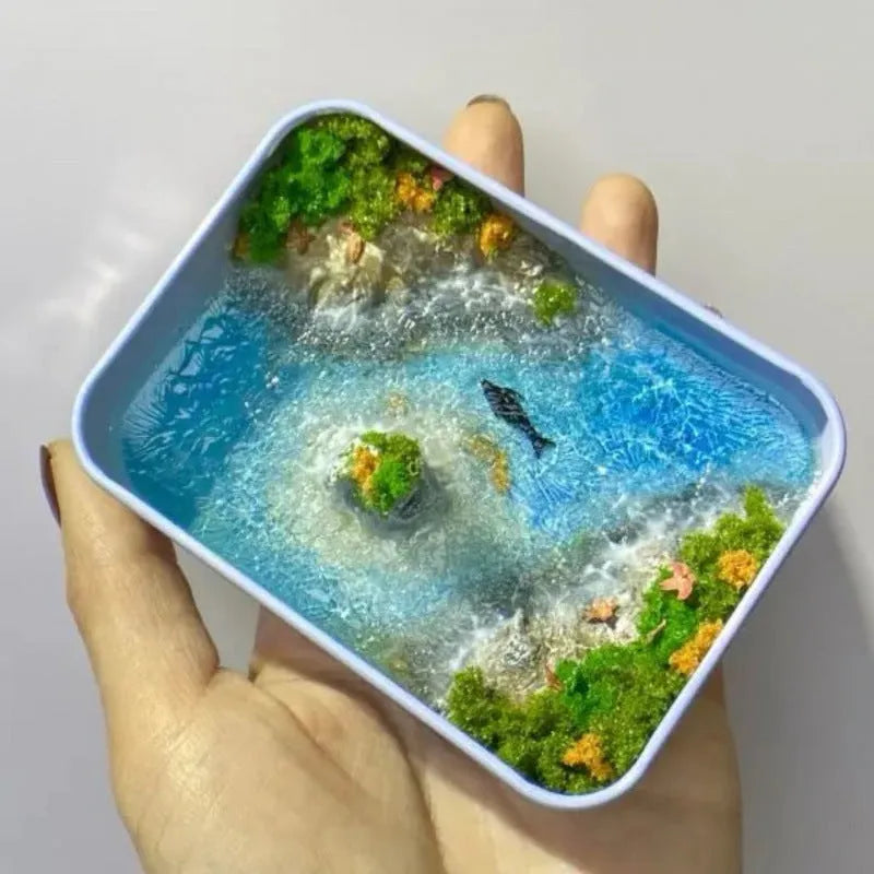 DIY bamboo marine landscape model ornament for aquarium diorama projects.