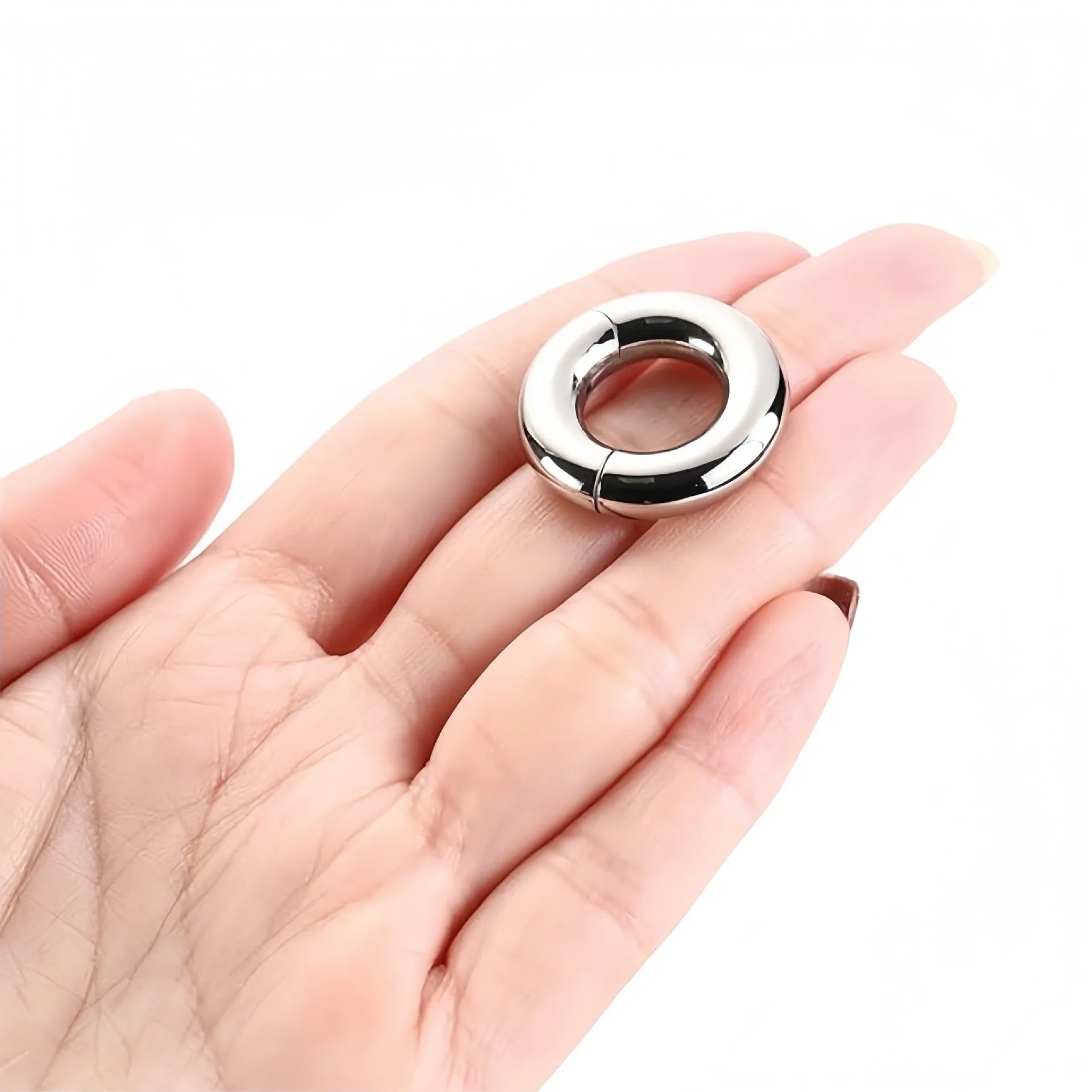 Titanium steel closed lip ring body piercing jewellery steel colour round electroplated finish