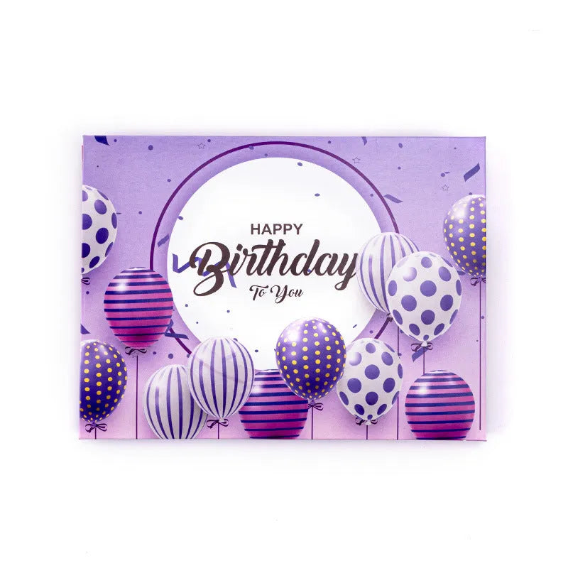 Open 3D cake pop-up greeting card with Chinese ink style artwork, showing manual folding