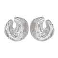 Exaggerated geometric women's earrings with irregular pleats and textured concave-convex surface