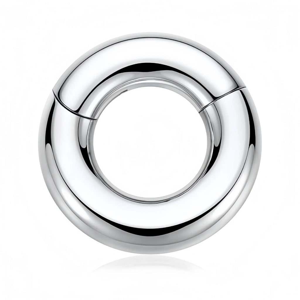 Titanium steel closed lip ring body piercing jewellery steel colour round electroplated finish