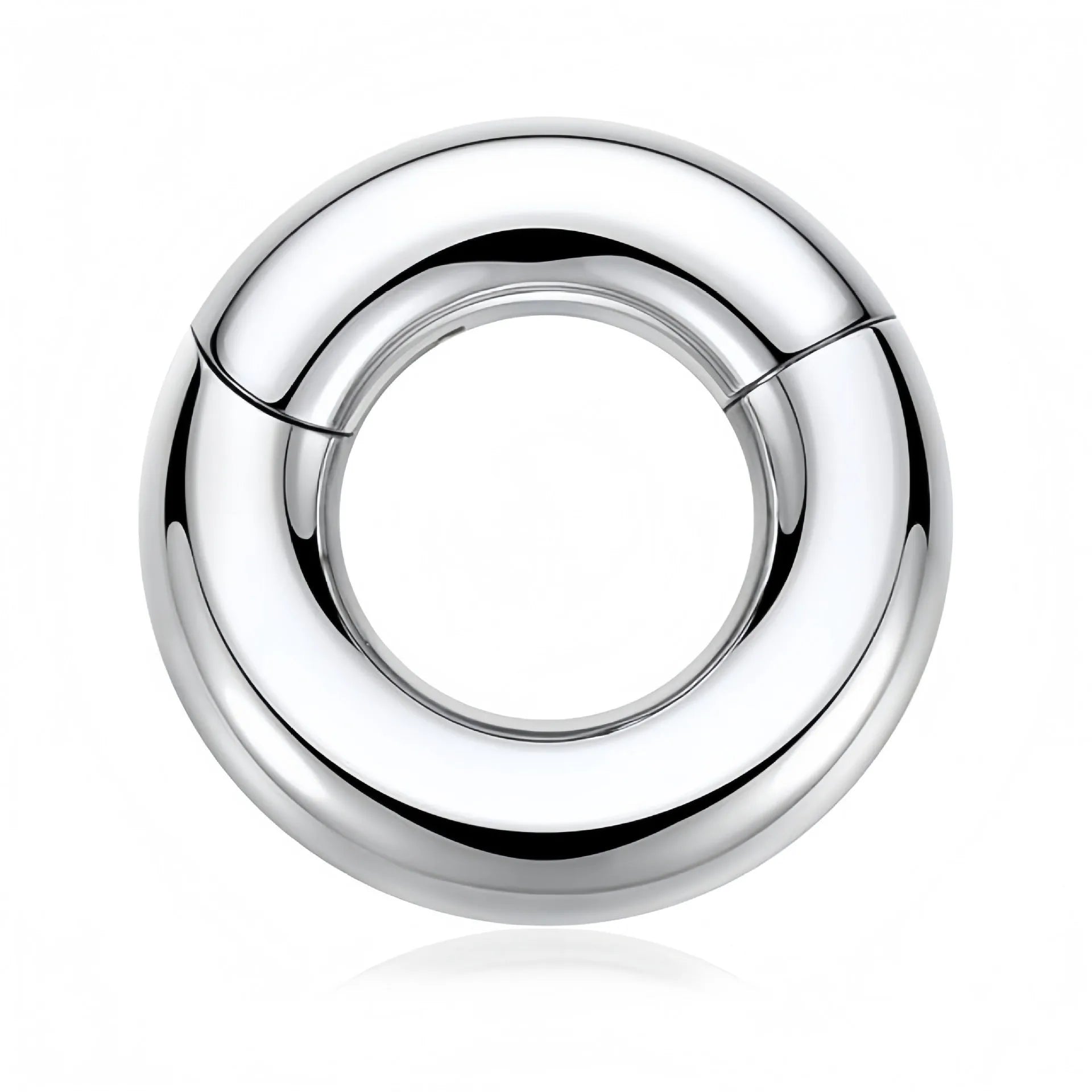 Titanium steel closed lip ring body piercing jewellery steel colour round electroplated finish