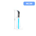 Flexible silicone drinking straw with black carabiner clip against outdoor background