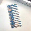 Acetate geometric wave hair comb in multiple colour options for women's styling