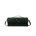 Retro PU leather shoulder messenger bag in hard construction with single strap and polyester lining, multiple colour options.
