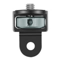 Aluminium alloy sports camera adapter screw with 1/4 inch thread in multiple colour options on a grey background.