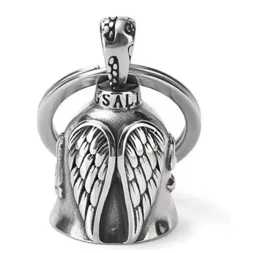 Angel wing feather keychain and necklace set in vintage silver tone electroplated alloy