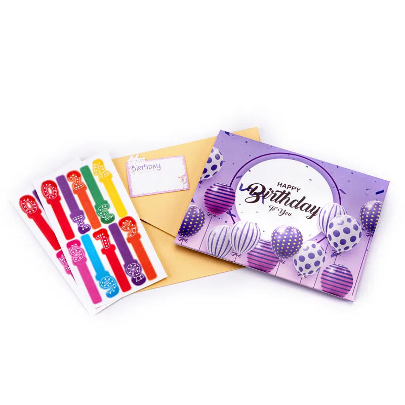 Open 3D cake pop-up greeting card with Chinese ink style artwork, showing manual folding