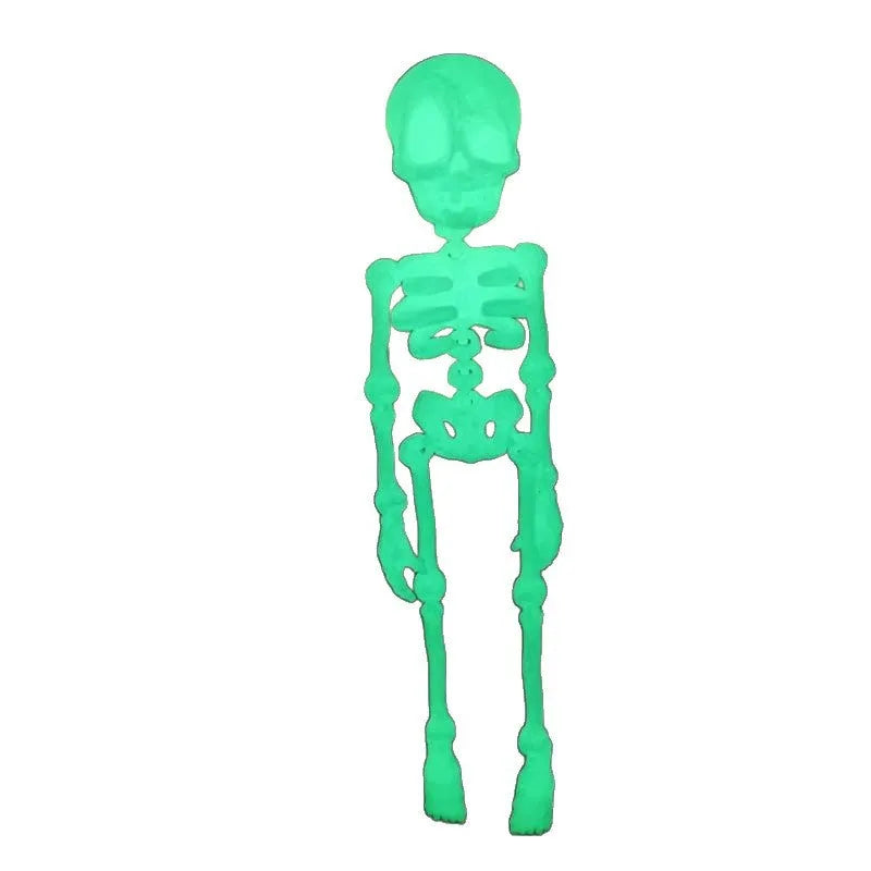 A tall 3D printed white skull refrigerator magnet for Halloween decoration.