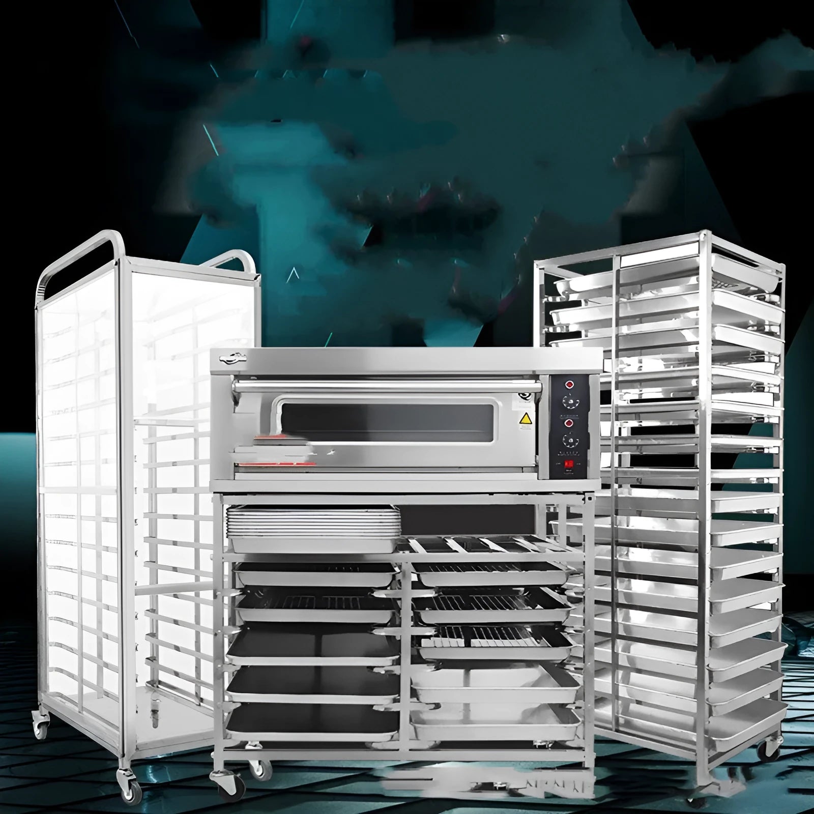 Stainless steel six-layer cake and bread cooling rack with 40x60cm frame