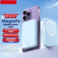 Portable magnetic wireless power bank with 10000mAh capacity in three colour options