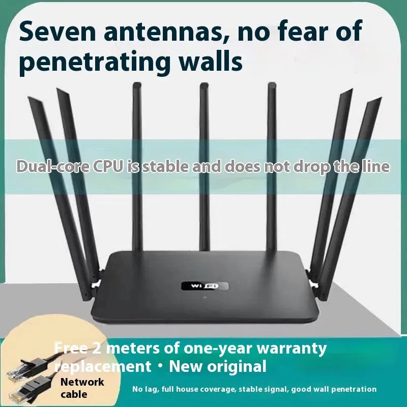 Black or white dual-band Gigabit router with through-wall WiFi coverage for whole home internet