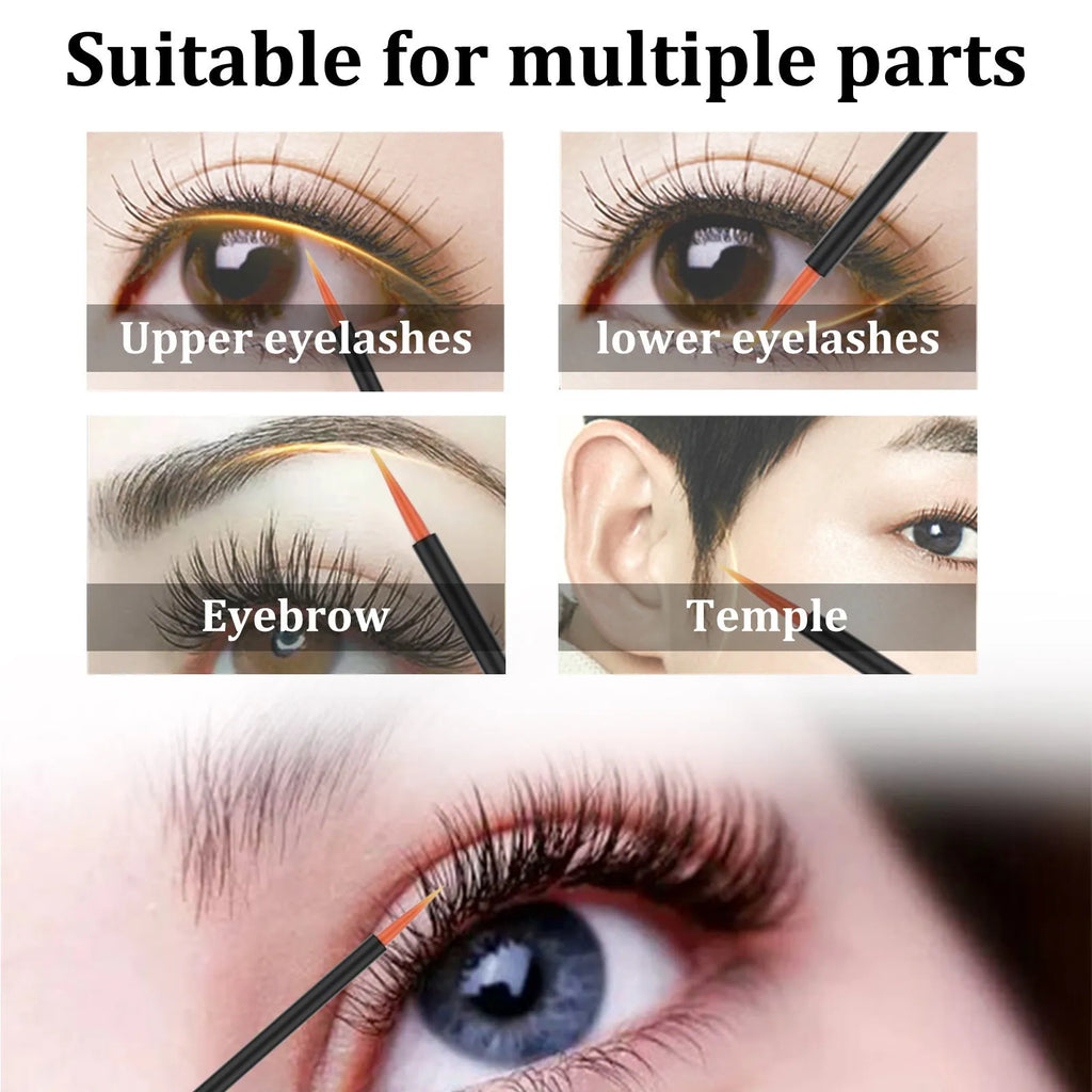3ml Natural Curly Black Eyelash Essence bottle with applicator brush for lash treatment