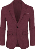 Men's linen leisure single button lightweight business suit jacket flat collar solid colour