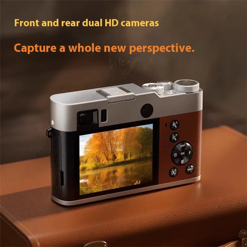 Black Kashmir digital camera with front and rear lenses, optical viewfinder, and a 2.88-inch screen on back.