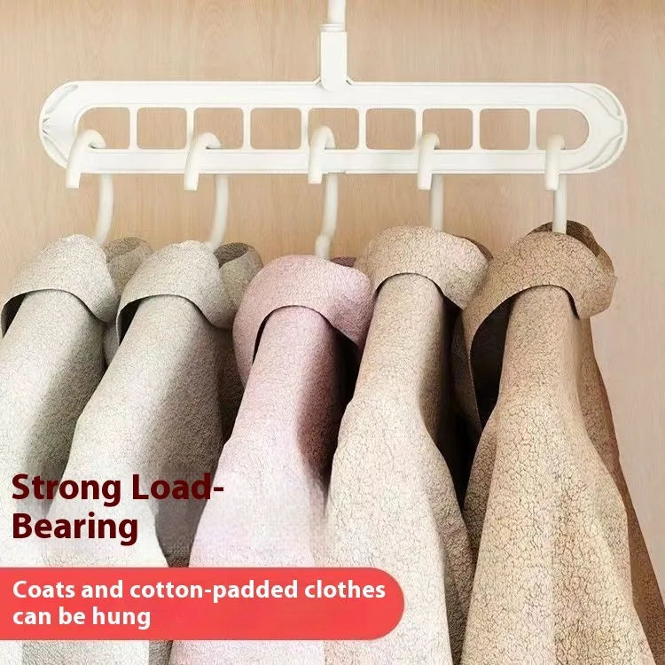 Plastic nine-hole trouser hanger in modern design with seamless folding rack construction