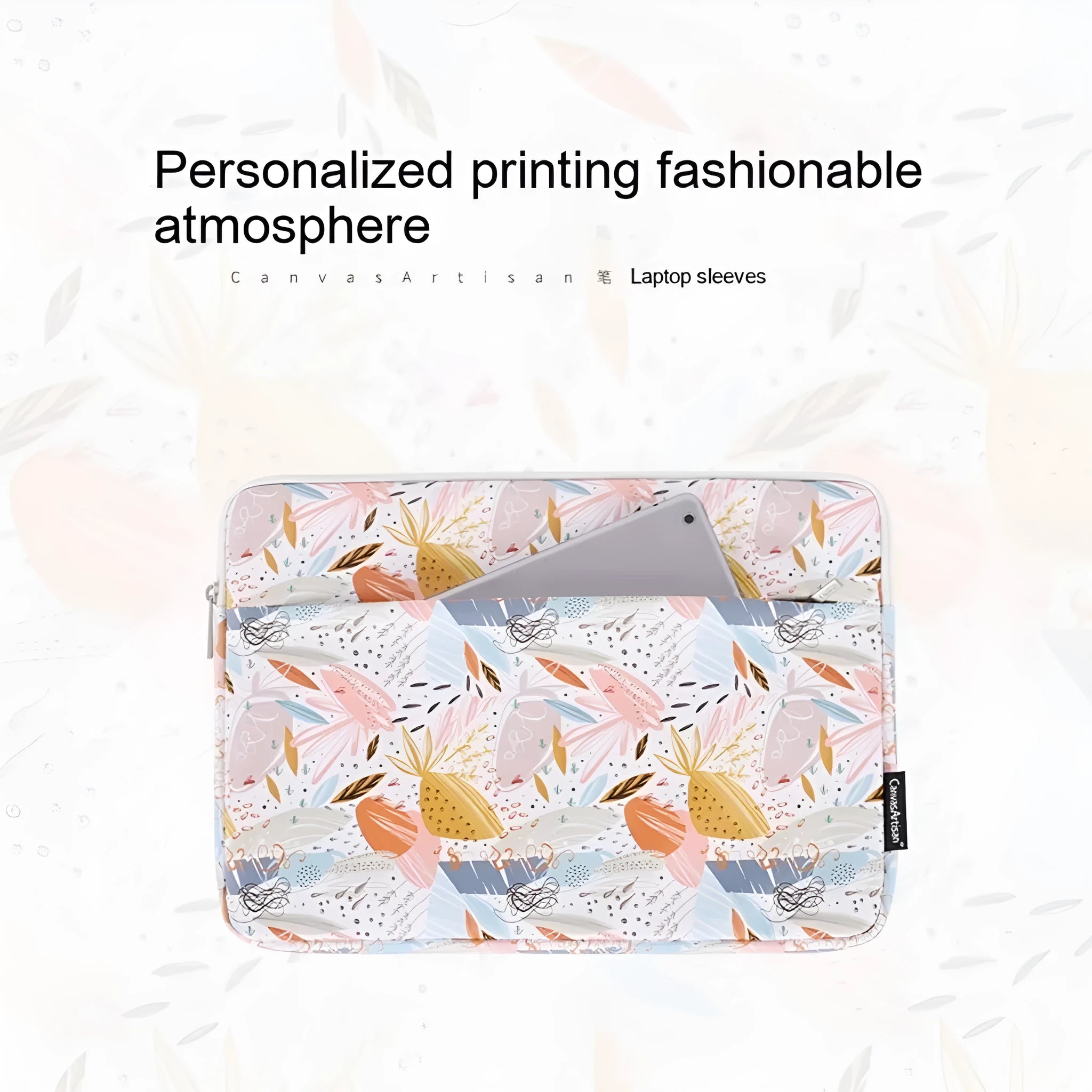 White PU leather waterproof laptop protective sleeve for 14 inch computers