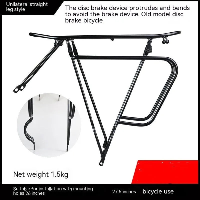 Bicycle pack shelf made of steel and aluminium alloy with screw U piece