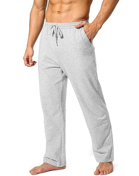 Men's loose fit quick-dry casual trousers in solid colours with mid-waist design
