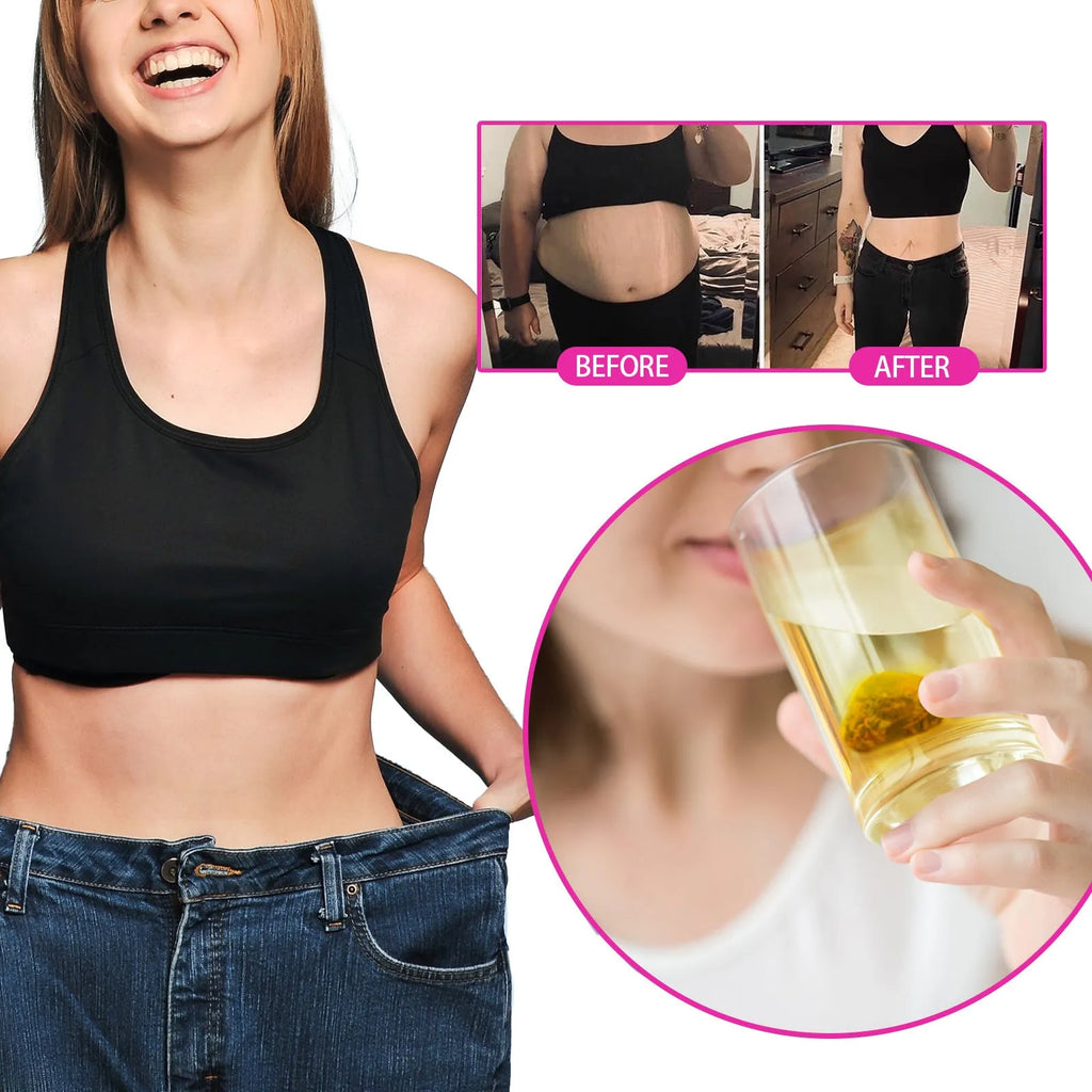 Green tea slimming belly firming product with 28 individual sachets for weight management