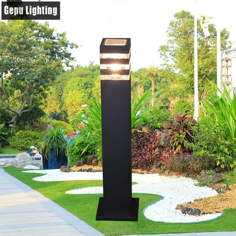 40cm tall Chinese-style outdoor lawn lamp with aluminium and acrylic construction for garden pathway lighting