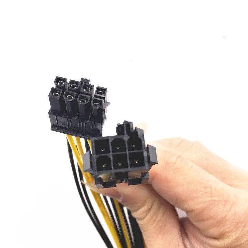 20cm 6P to 8P graphics card power extension cable with black connectors