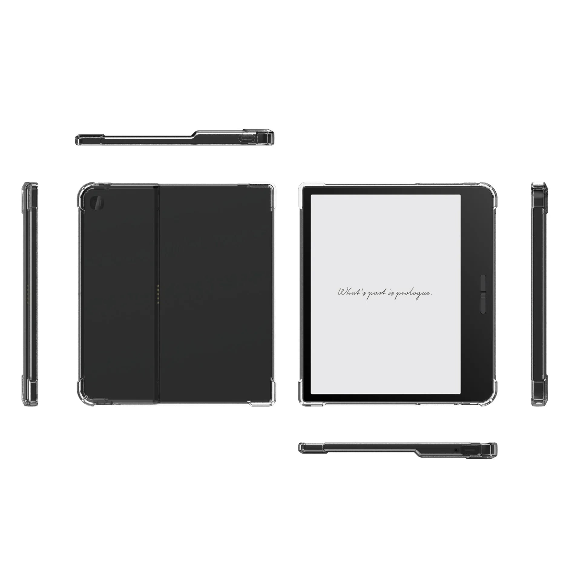 Transparent airbag protective case for 7-inch Xiaomi e-reader showing shockproof TPU construction