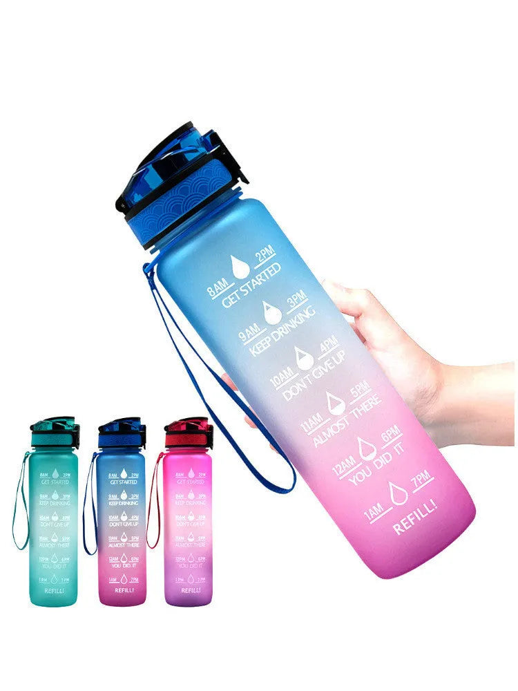 Clear transparent 1000ml sports water bottle with infuser, BPA-free Tritan and PP plastic