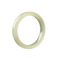 Ice-like silk jade round bar bracelet showing smooth stone surface and circular form