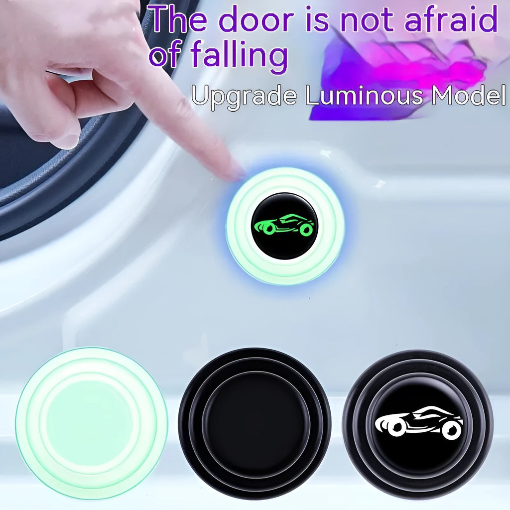 Silicone car door shock pads 20mm diameter in black and luminous variants