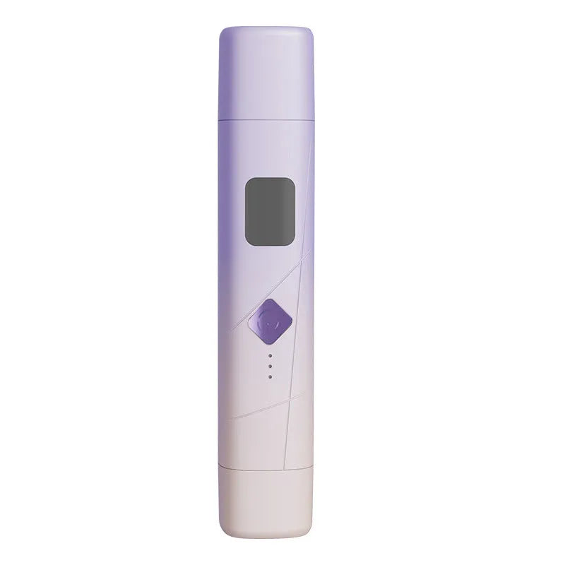 Digital display women's electric shaver with gradient purple colour and USB charging port