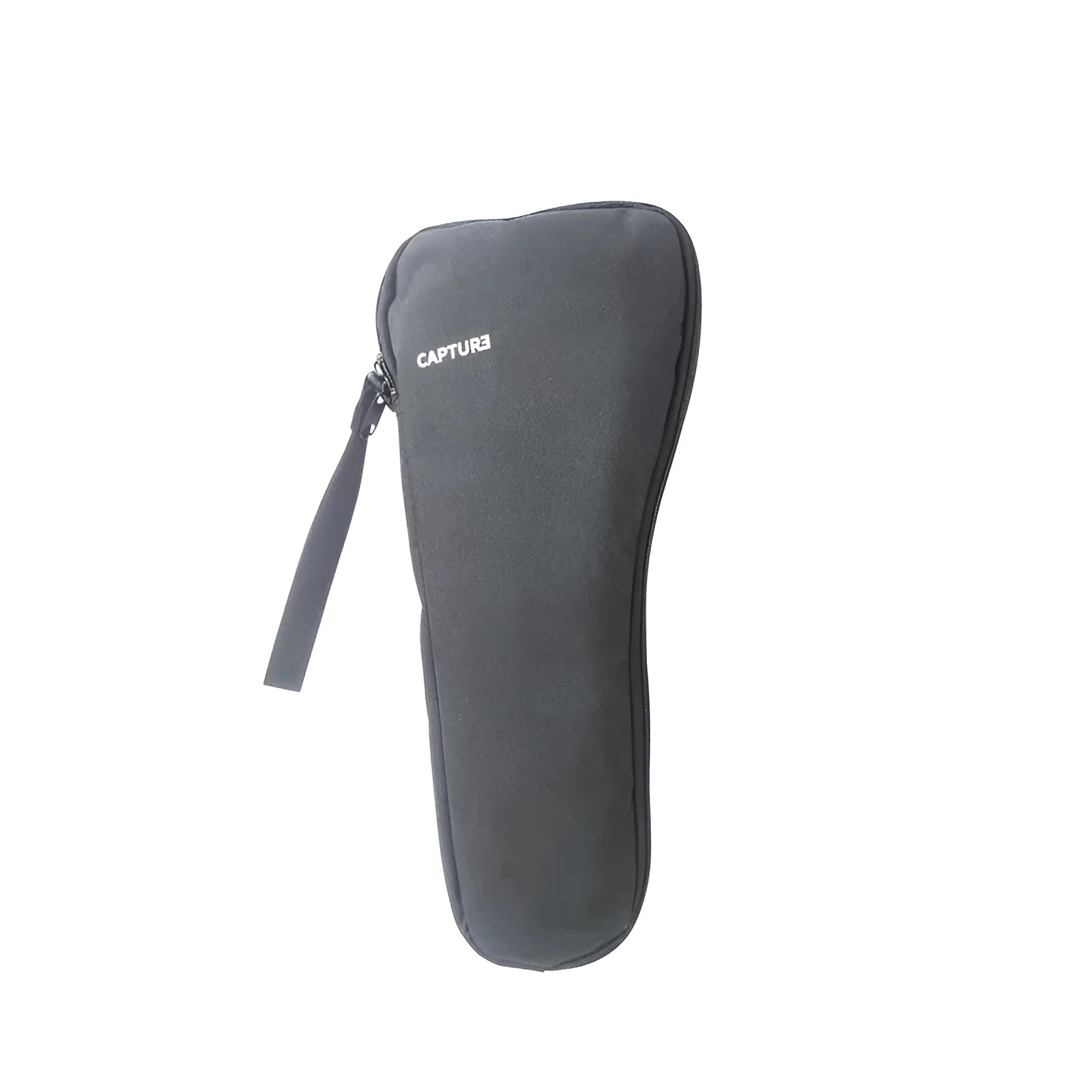 Black water-resistant cloth storage bag for a mobile phone gimbal, shown open with mesh pockets inside.