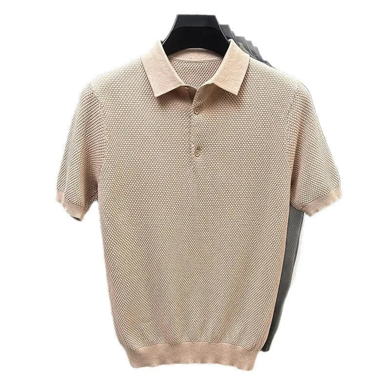 Loose fit short sleeve cotton sweater in a choice of six colours on a hanger.